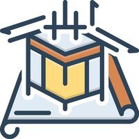 Color icon for architecture vector