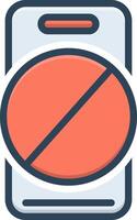 Color icon for no phone vector