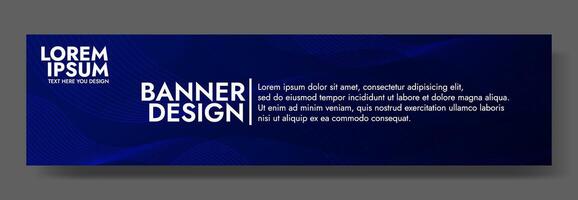 Dark blue gradient wave banner template, perfect for creating eye catching headers, promotional banners, and modern graphic elements vector