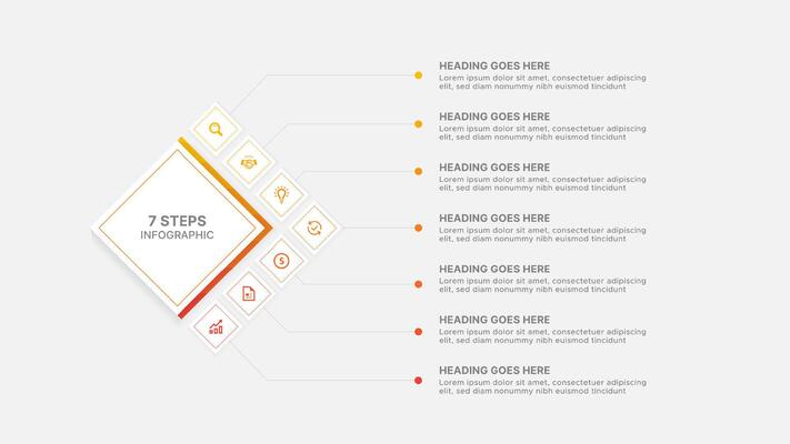 Modern Business Infographic Design Template with 7 Data Points