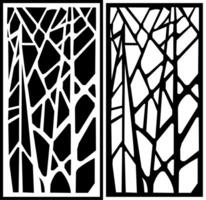 Black and white abstract tree trunk motif laser cutting vector
