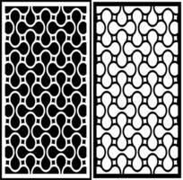 Laser cutting oval round motif with black and white variations vector