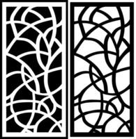 Black and white abstract stripe pattern laser cutting vector
