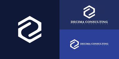 Abstract hexagon initial letter DC or CD in white isolated on multiple background colors. The logo is suitable for accounting and financial logo design inspiration templates. vector