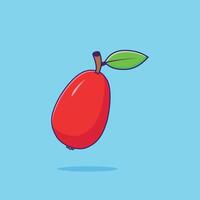 Red Guava illustrations Guava cartoon is isolated on a solid color background vector