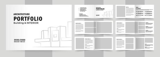 Landscape architecture portfolio or portfolio layout template design, White Portfolio Layout vector