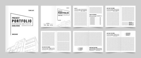 Architecture Portfolio Template, a4 standard size print ready brochure template. vector