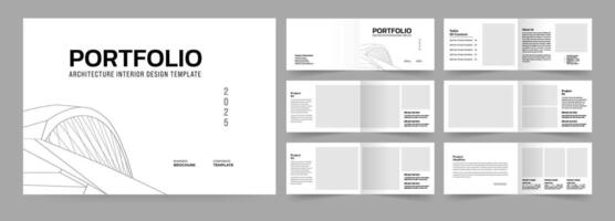 Landscape Architecture portfolio or portfolio layout template design vector