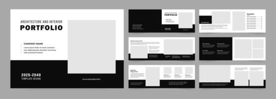 Landscape architecture portfolio or portfolio layout template design, White Portfolio Layout vector