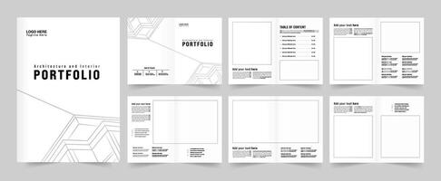 Architecture portfolio or portfolio layout template design vector