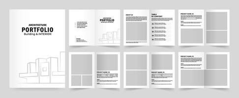 Architecture portfolio or portfolio layout template design, White Portfolio Layout vector