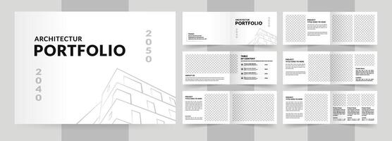 Landscape architecture profile brochure template and interior portfolio layout design vector