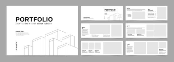 Landscape architecture portfolio template or Portfolio layout design. A4 size brochure design for interior vector