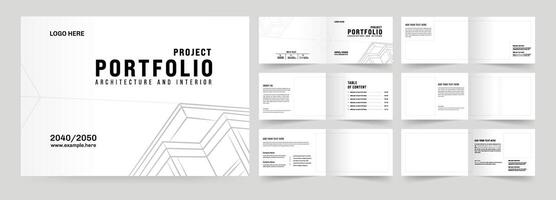 Landscape architecture portfolio or portfolio layout template design vector