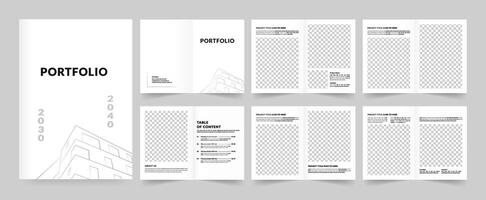 Architecture profile brochure template and interior portfolio layout design vector