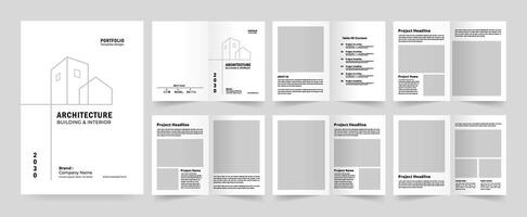 Architecture portfolio or portfolio layout template design vector