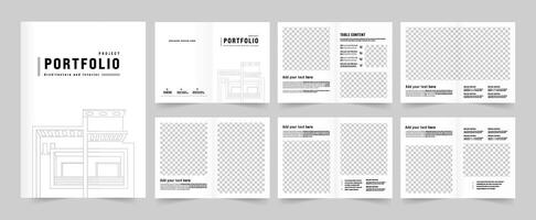 Architecture Portfolio Magazine Design, a4 standard size print ready brochure template vector