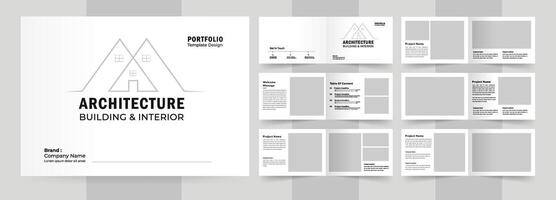 Landscape architecture portfolio or portfolio layout template design, White Portfolio Layout vector