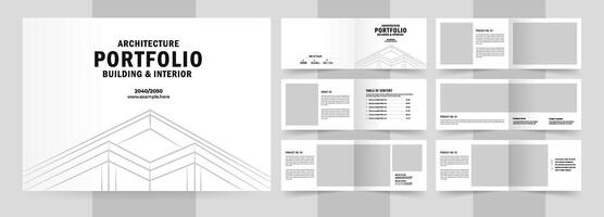 Landscape architecture portfolio template or Portfolio layout design. A4 size brochure design for interior vector