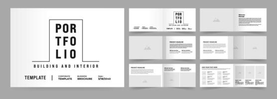 Landscape architecture portfolio or portfolio layout template design, White Portfolio Layout vector