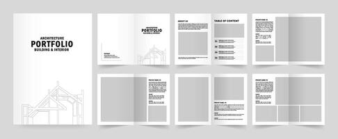 Architecture portfolio or portfolio layout template design, White Portfolio Layout vector