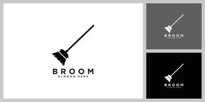 silhouette broom design template vector