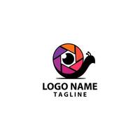 shutter snail logo design vector
