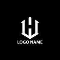 initial HW modern logo design vector