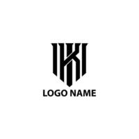 initial MK abstract shield logo design vector
