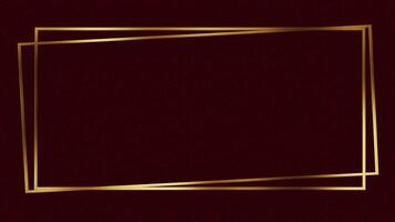 An elegant animation displaying a luxurious gold frame on a rich red background. video