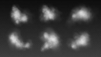 Fog or smoke isolated on transparent background. Realistic smog, haze, mist or cloudiness effect. vector
