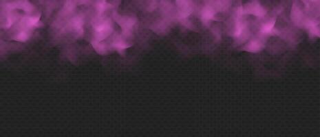 Pink fog or smoke cloud isolated on dark background. Realistic smog, haze, mist or cloudiness effect. vector