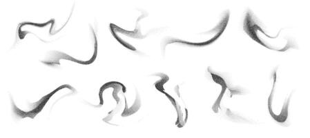 Dotwork abstract shapes, black grain texture, Abstract stipple sand effect, gradient from dots. vector