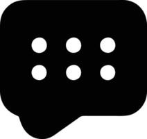 a black and white speech bubble with dots on it vector