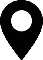 a black pin with a white circle on it vector