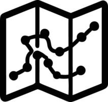 a map with dots on it and a line connecting it vector