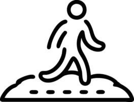 a man walking on a path with a sign that says walk vector