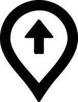 a black and white pin with an arrow pointing up vector