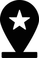 a black and white pin with a star on it vector