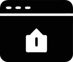 a black and white icon of a computer with a lock vector