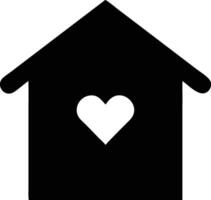 a black and white house with a heart in the middle vector