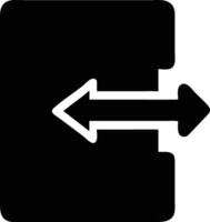 a black and white icon of a folder with an arrow pointing to the right vector