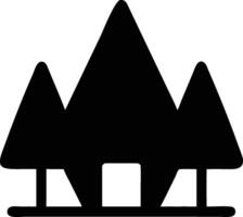 a black and white silhouette of a house with trees vector