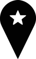 a black and white icon of a star on a pick vector