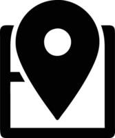 a black and white icon of a map pointer vector