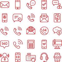 red call icons on white background vector