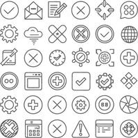 a set of icons that include various types of items vector