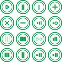 a set of green buttons with different symbols vector