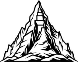 a mountain with a castle on top of it vector
