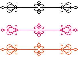 four ornate decorative borders in different colors vector